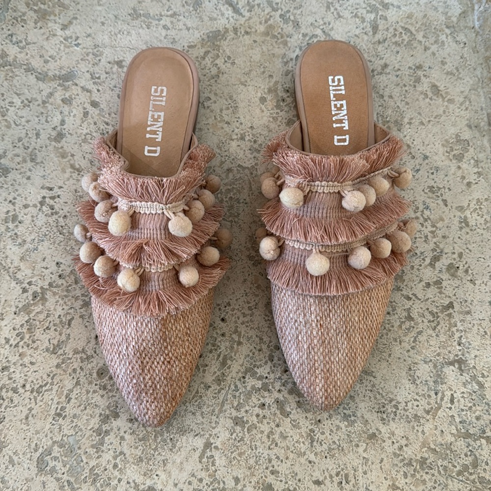 Anthropologie Silent D Woven Mules